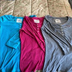 Hollister Ribbed Long Sleeve Shirts